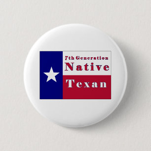 Native Texan Flag der 7. Generation Button