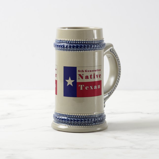 Native Texan Flag der achten Generation Bierglas (VorderseiteRechts)