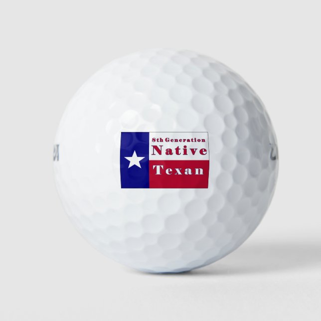 Native Texan Flag der achten Generation Golfball (Vorderseite)