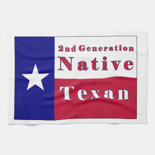 Native Texan Flag der zweiten Generation Geschirrtuch