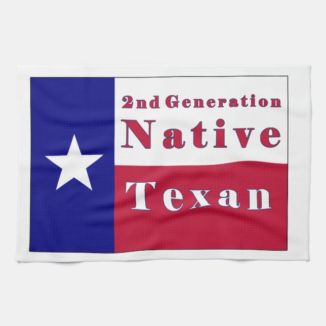 Native Texan Flag der zweiten Generation Geschirrtuch (Horizontal)