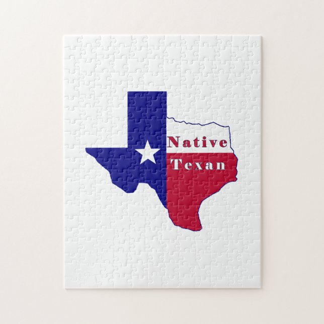 Native Texan Flag Map (Vertikal)