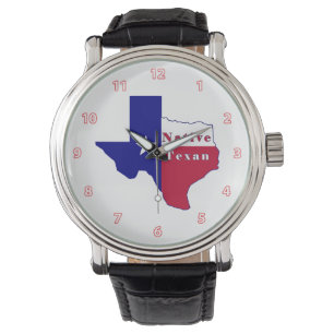 Native Texan Flag Map Armbanduhr