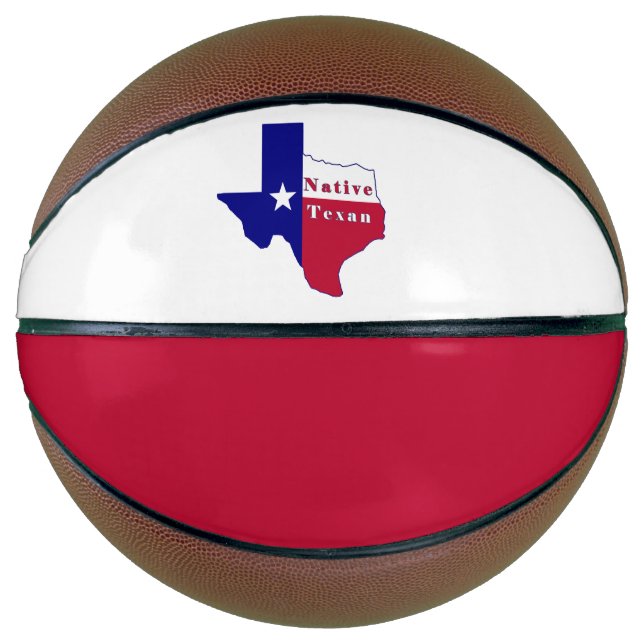 Native Texan Flag Map Basketball (Vorderseite)