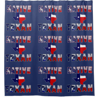 Native Texan Flag Map Duschvorhang