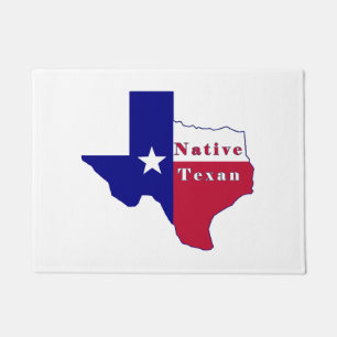 Native Texan Flag Map Fußmatte