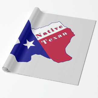 Native Texan Flag Map Geschenkpapier