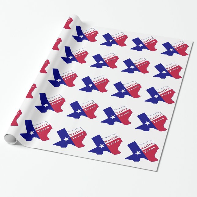 Native Texan Flag Map Geschenkpapier (Ungerollt)