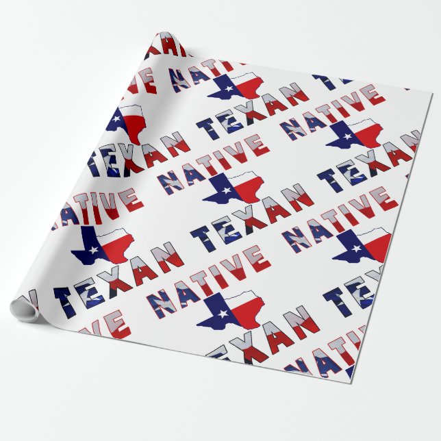 Native Texan Flag Map Geschenkpapier (Ungerollt)
