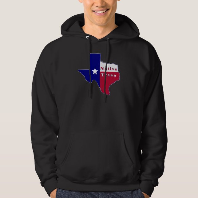 Native Texan Flag Map Hoodie (Vorderseite)