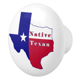 Native Texan Flag Map Keramikknauf