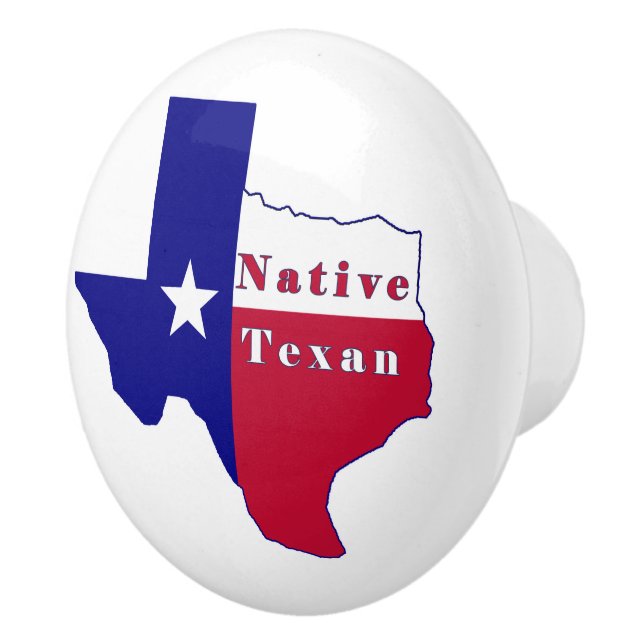 Native Texan Flag Map Keramikknauf (Rechts)