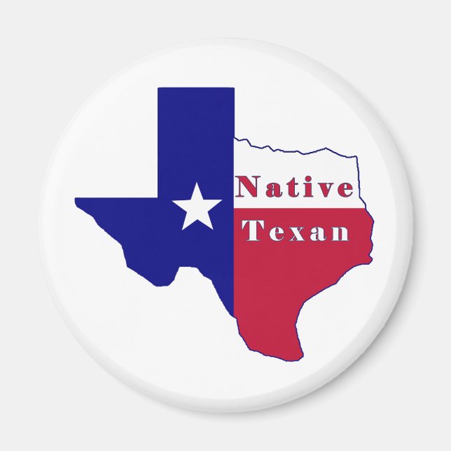 Native Texan Flag Map Magnet (Vorne)
