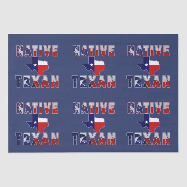 Native Texan Flag Map Seidenpapier (Vorderseite)