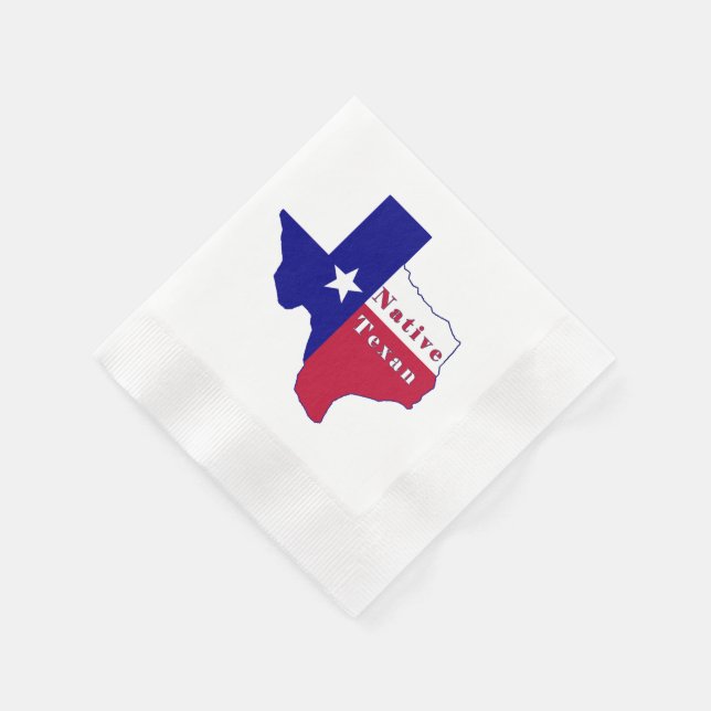 Native Texan Flag Map Serviette (Ecke)