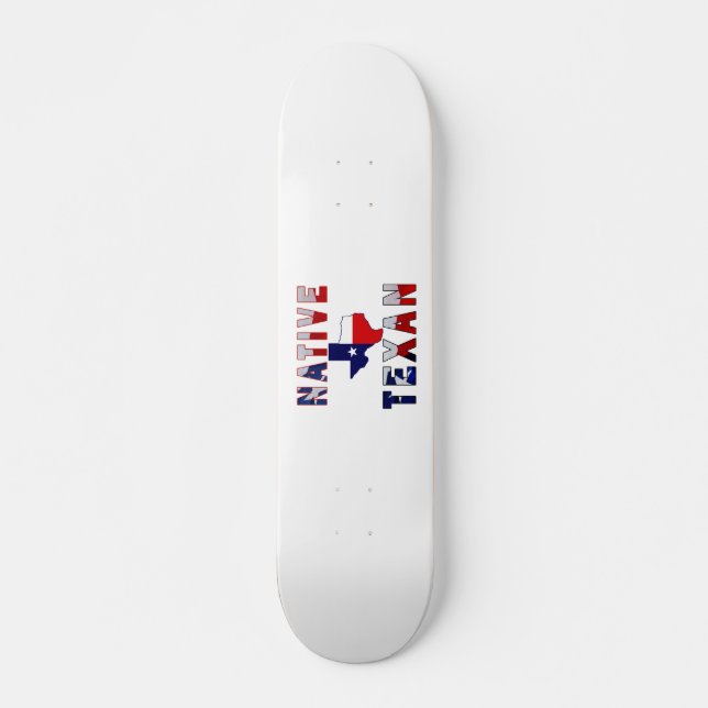 Native Texan Flag Map Skateboard (Vorne)