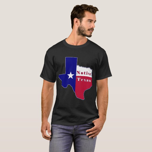 Native Texan Flag Map T-Shirt (Vorne ganz)