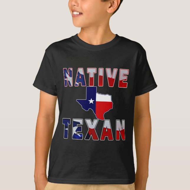 Native Texan Flag Map T-Shirt (Vorderseite)