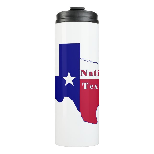 Native Texan Flag Map Thermosbecher (Vorderseite)