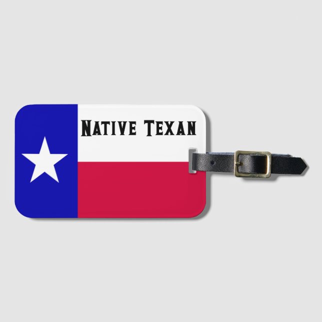 Native Texas Luggage Tag Gepäckanhänger (Vorderseite (Horizontal))