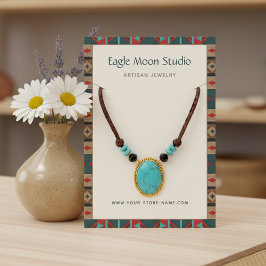 Native Tribal Motif Necklace Jewelry Display Card Visitenkarte