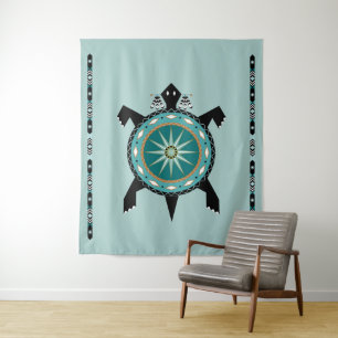 Native Turtle Tapestry Wandteppich