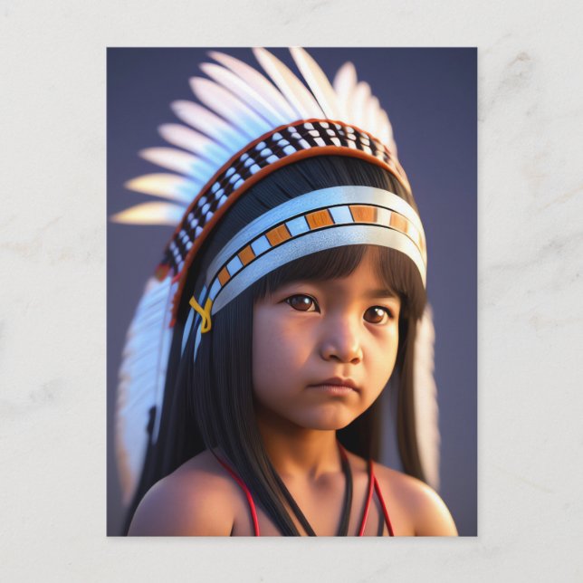 NATIVER AMERIKANISCHE UREINWOHNER KLEINE KUNST Pos Postkarte (Vorderseite)