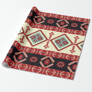 Natives Gewebe. Geometrisches Design Kilim. Ethnis Geschenkpapier