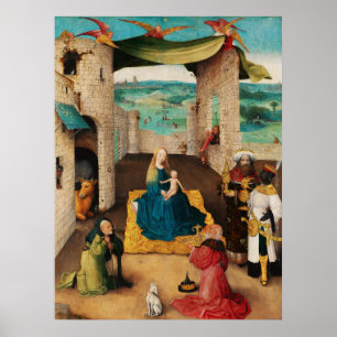 NATIVITÄT, ANNAHME VON MAGI durch BOSCH Weihnachte Poster