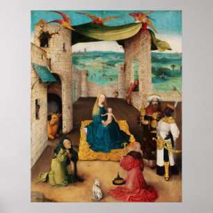 NATIVITÄT, ANNAHME VON MAGI durch BOSCH Weihnachte Poster