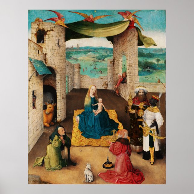 NATIVITÄT, ANNAHME VON MAGI durch BOSCH Weihnachte Poster (Vorne)