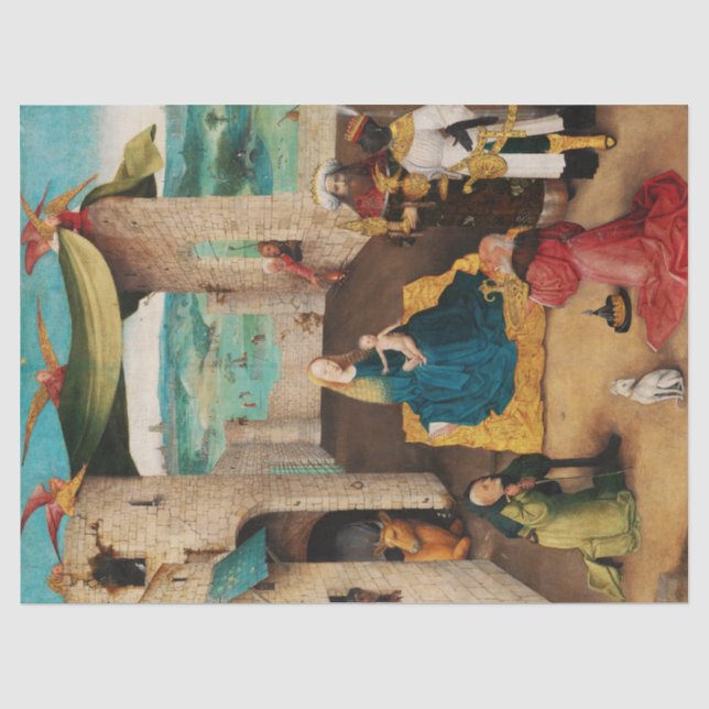 NATIVITÄT, ANNAHME VON MAGI durch BOSCH Weihnachte Seidenpapier (Vorderseite)