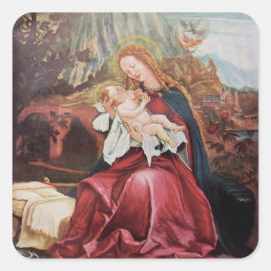 NATIVITÄT MIT ANGELN - MAGIC OF CHRISTMAS QUADRATISCHER AUFKLEBER