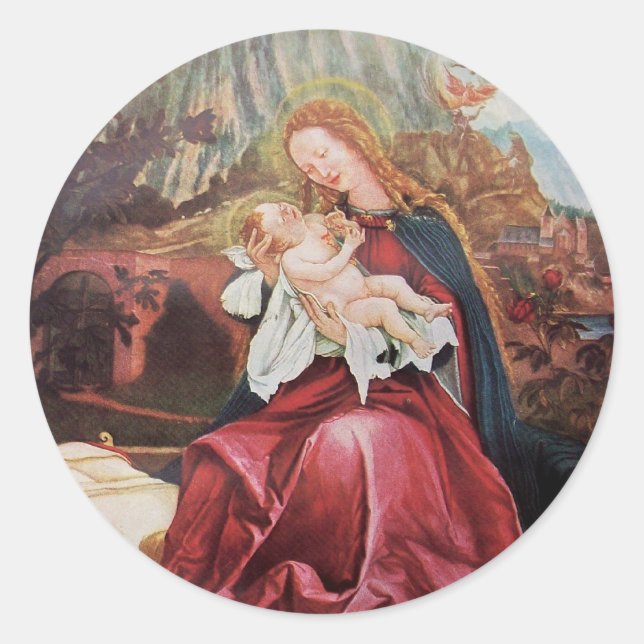 NATIVITÄT MIT ANGELN - MAGIC OF CHRISTMAS RUNDER AUFKLEBER (Vorderseite)