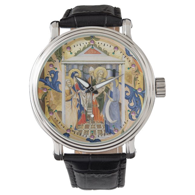 NATIVITÄTSCHRISTMAS-PARCHMENT ARMBANDUHR (Vorderseite)