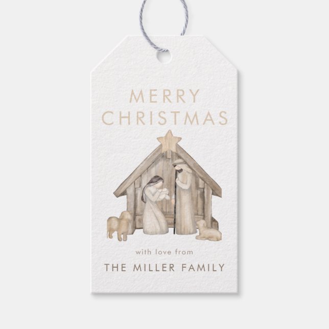 Nativitätsneutrale minimalistische, moderne Gesche Geschenkanhänger (Vorderseite)