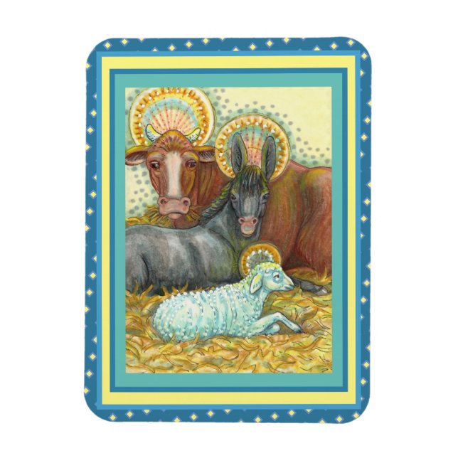 NATIVITÄTSTIERE IN STABILEN, OXEN, SPIELEN UND SCH MAGNET (Vertikal)