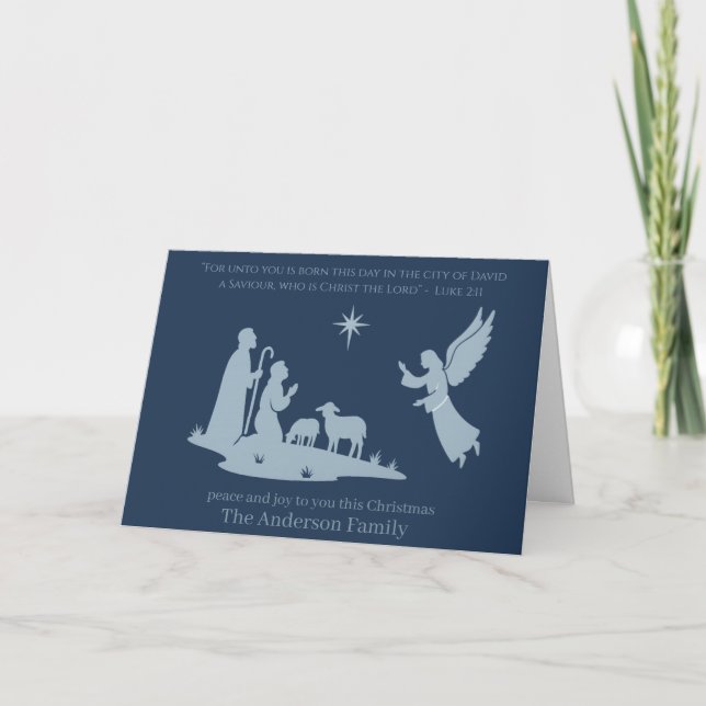 Nativité Carte de Noël - Né ce jour un sauveur (Devant)