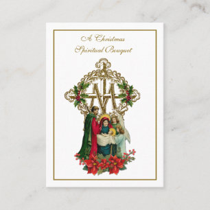 Nativité de Noël Bouquet spirituel Carte Sainte