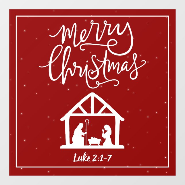 Nativité Noël Autocollant pour Fenêtre Joyeux Noël (Feuille)