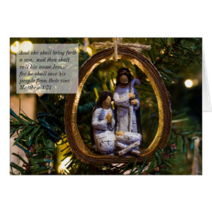 Nativité Ornement Bible Verse Carte de Noël