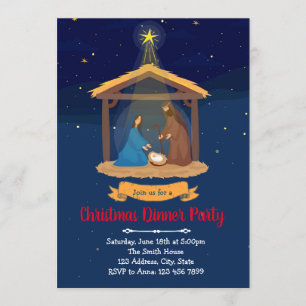 Nativité religieuse Invitation de Noël