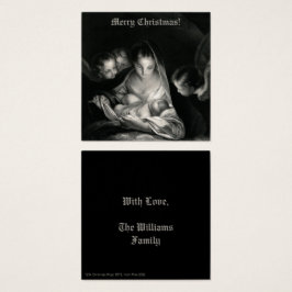Nativity Baby Jésus Virgin Mary Angels Black White