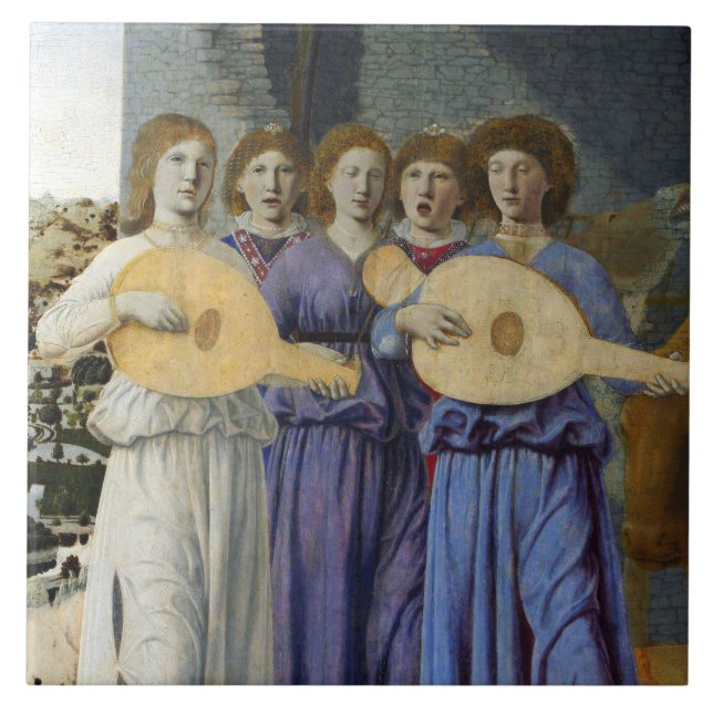 NATIVITY,CHRISTMAS ANGELS by PIERO DELLA FRANCESCA Fliese (Vorderseite)