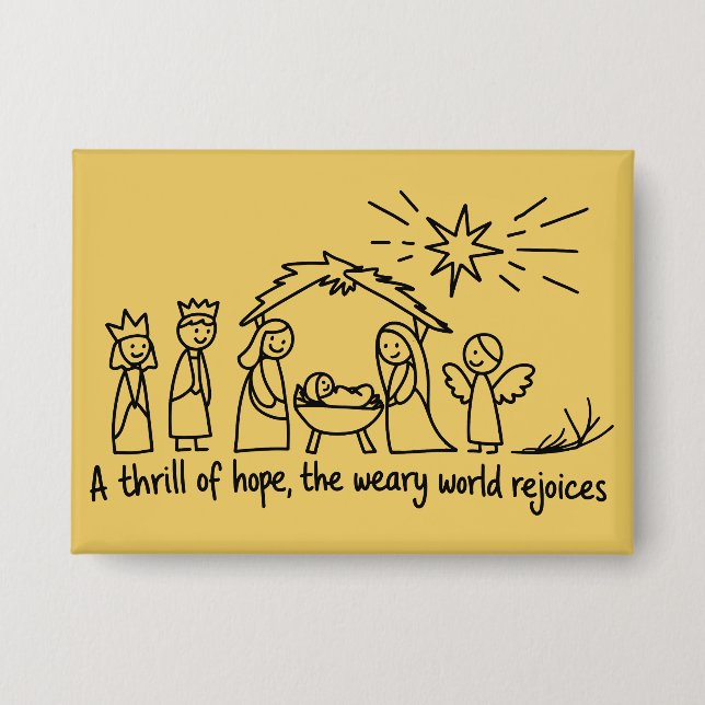 Nativity Christmas Christian Family Matching  Button (Vorderseite)