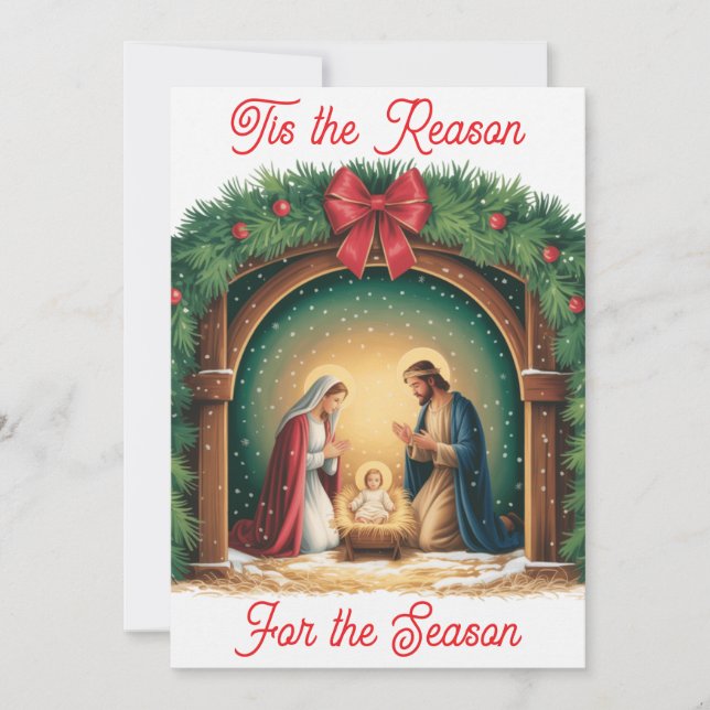 Nativity Christmas Flat Card (Vorderseite)