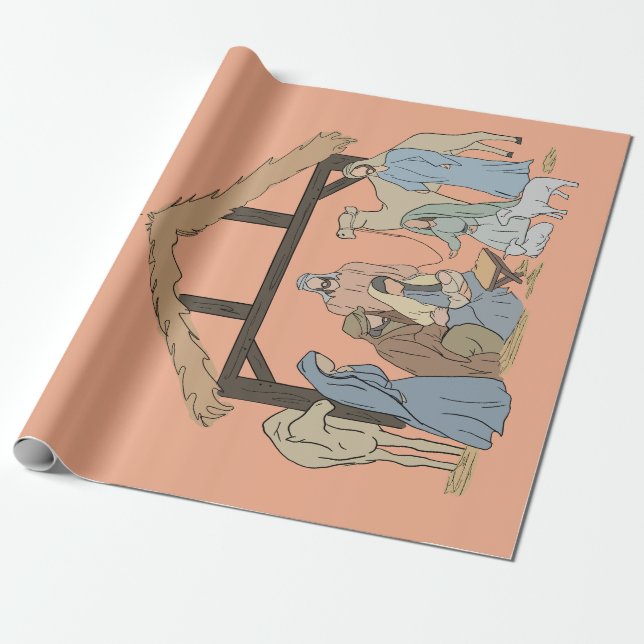NATIVITY CHRISTMAS WRAPPING PAPER  GESCHENKPAPIER (Ungerollt)