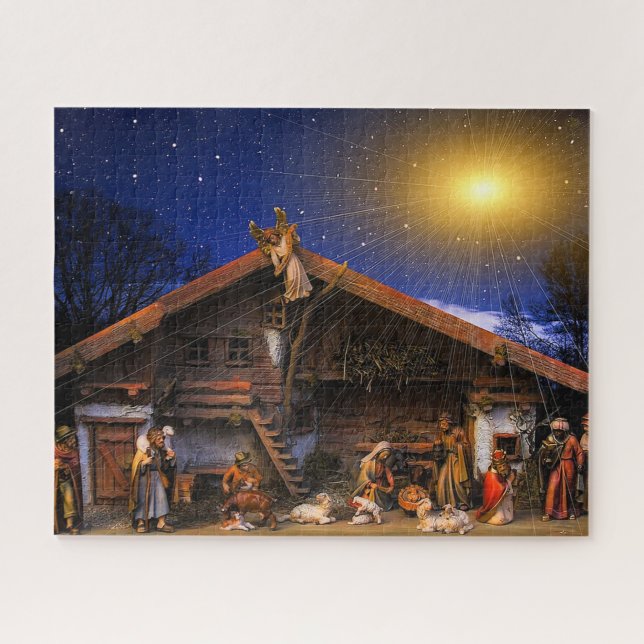 Nativity-glühendes Stern-Foto-Puzzlespiel (Horizontal)