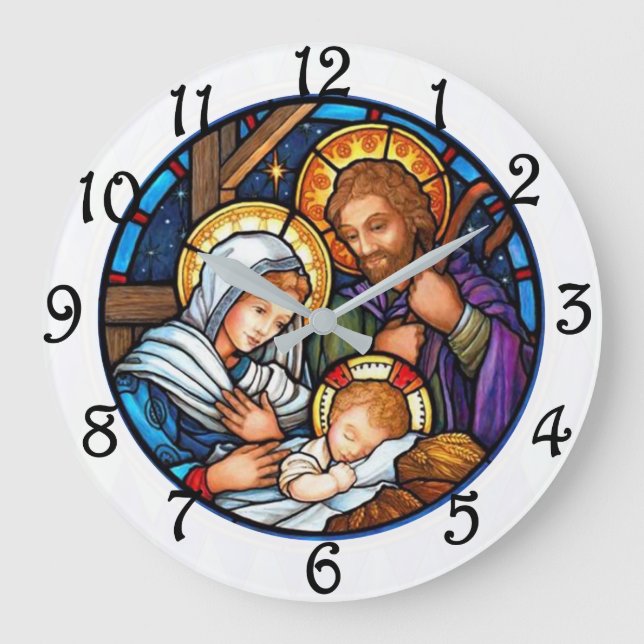 Nativity Große Wanduhr (Vorderseite)