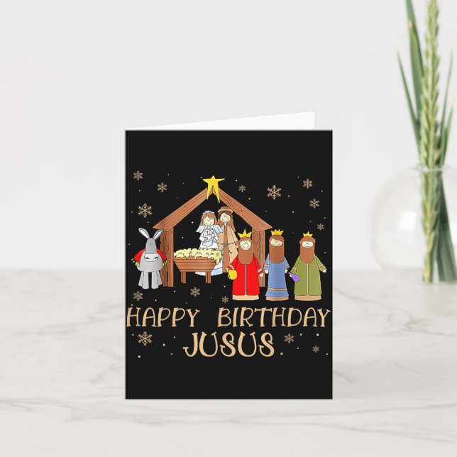 Nativity Happy Birthday Jesus Christmas Nativity C Karte (Vorderseite)